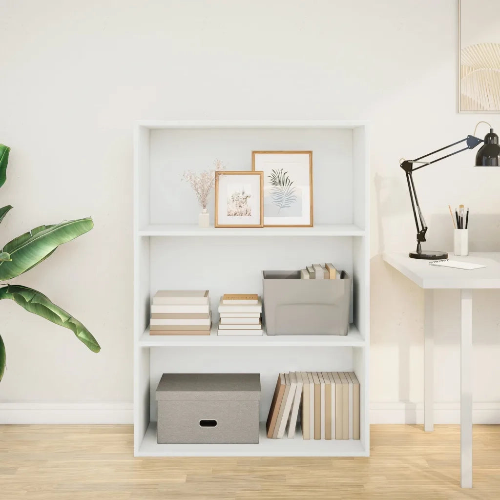 Libreria Bianca 80x30x114 cm in Legno Multistrato 857931