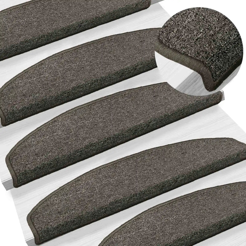 Tappetini per scale autoadesivi 15 pcs Grigio Scuro 42038647