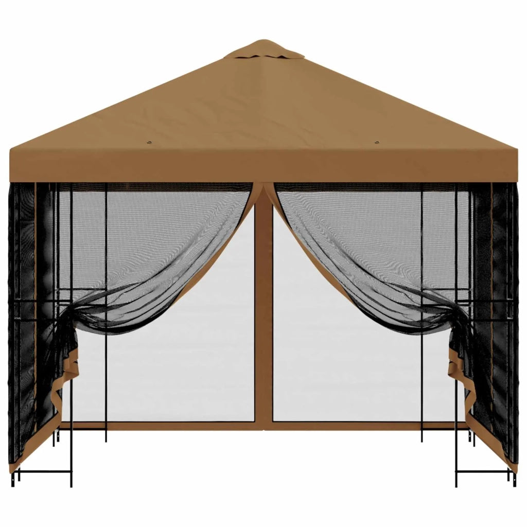 Gazebo da giardino con pareti laterali 3 x 3 m Beige 900337
