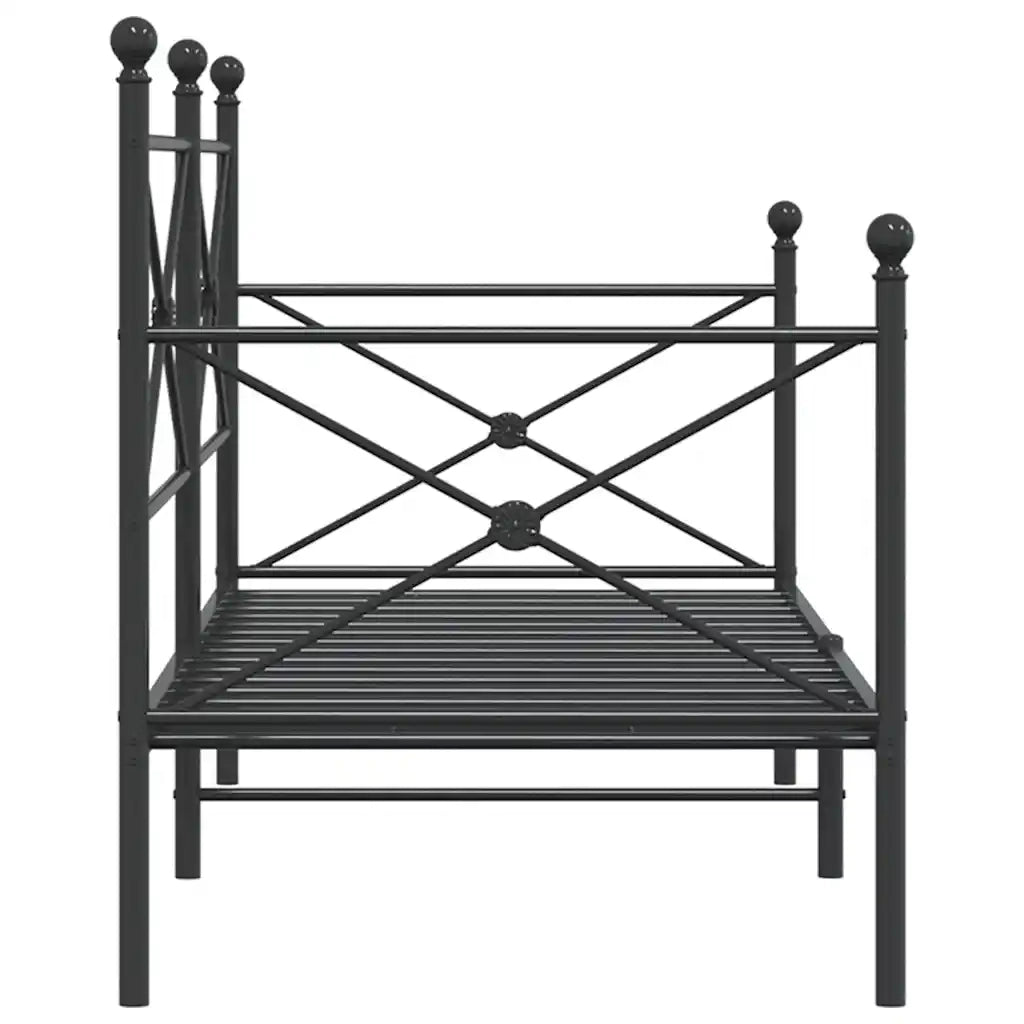 Dormeuse senza Materasso Nero 90x200 cm in Acciaio 4104668