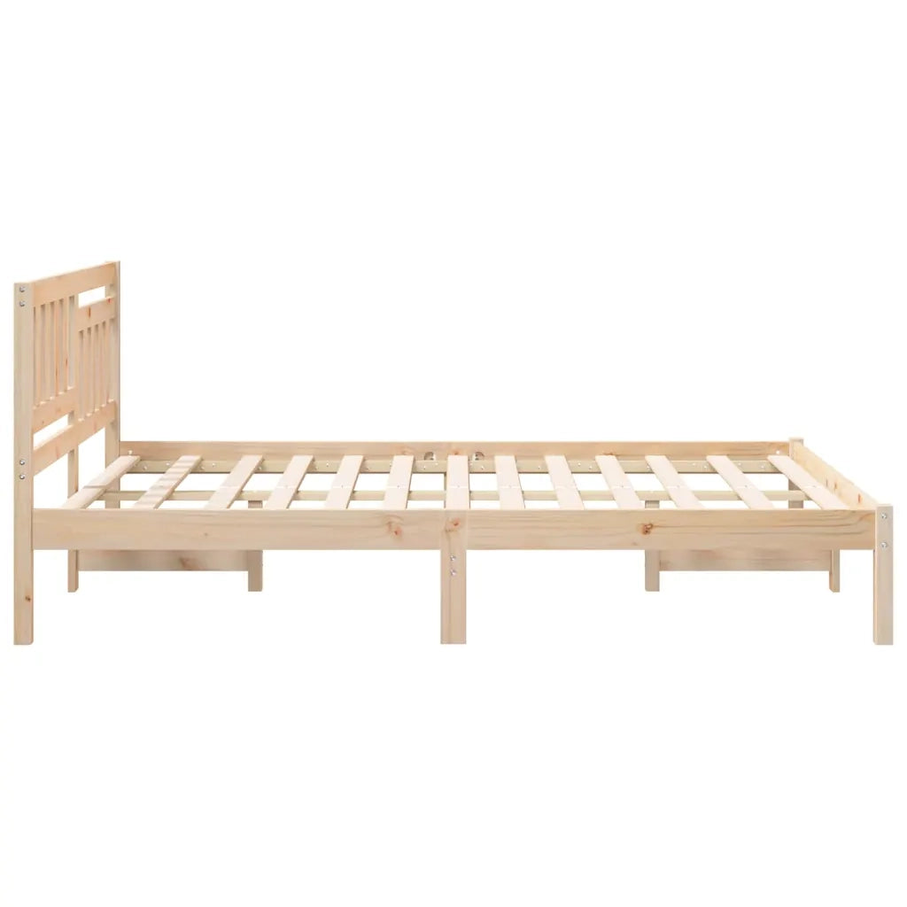 Letto matrimoniale | Letto per adulti | Struttura del letto Marrone 135 x 190 cm Pino massello