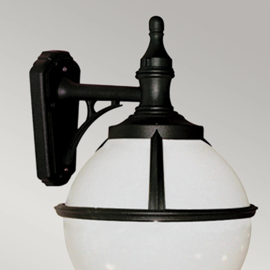 Applique esterna nera globo bianco E27 60W Elstead
