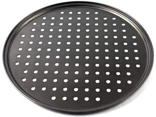 Piastra per Pizza in Acciaio di Carbone - 32CM - Perforata