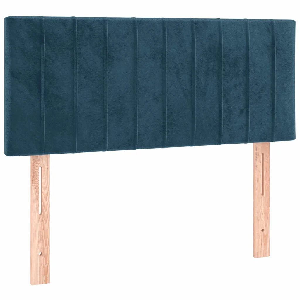 Letto a Molle con Materasso e LED Blu Scuro 100x200 cm