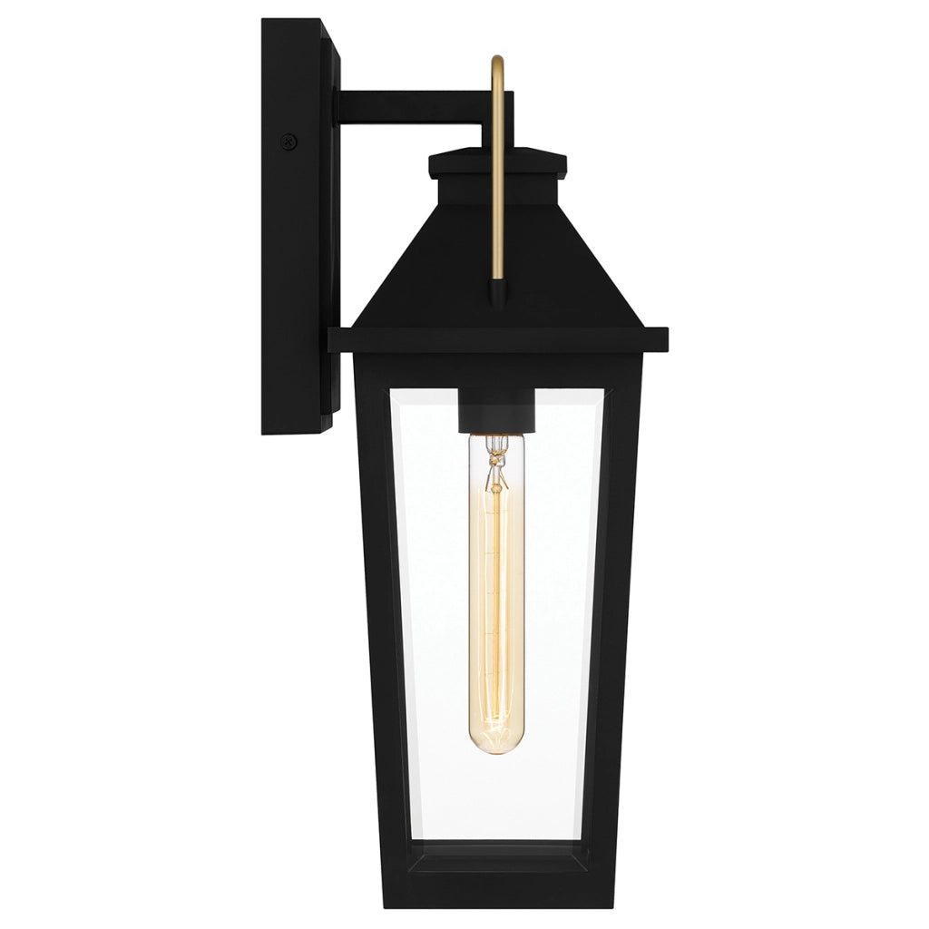 Applique esterna lanterna classica nera ottone E27 40W IP44