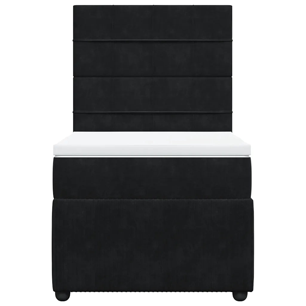 Giroletto a Molle con Materasso Nero 100x200 cm in Velluto 3294564