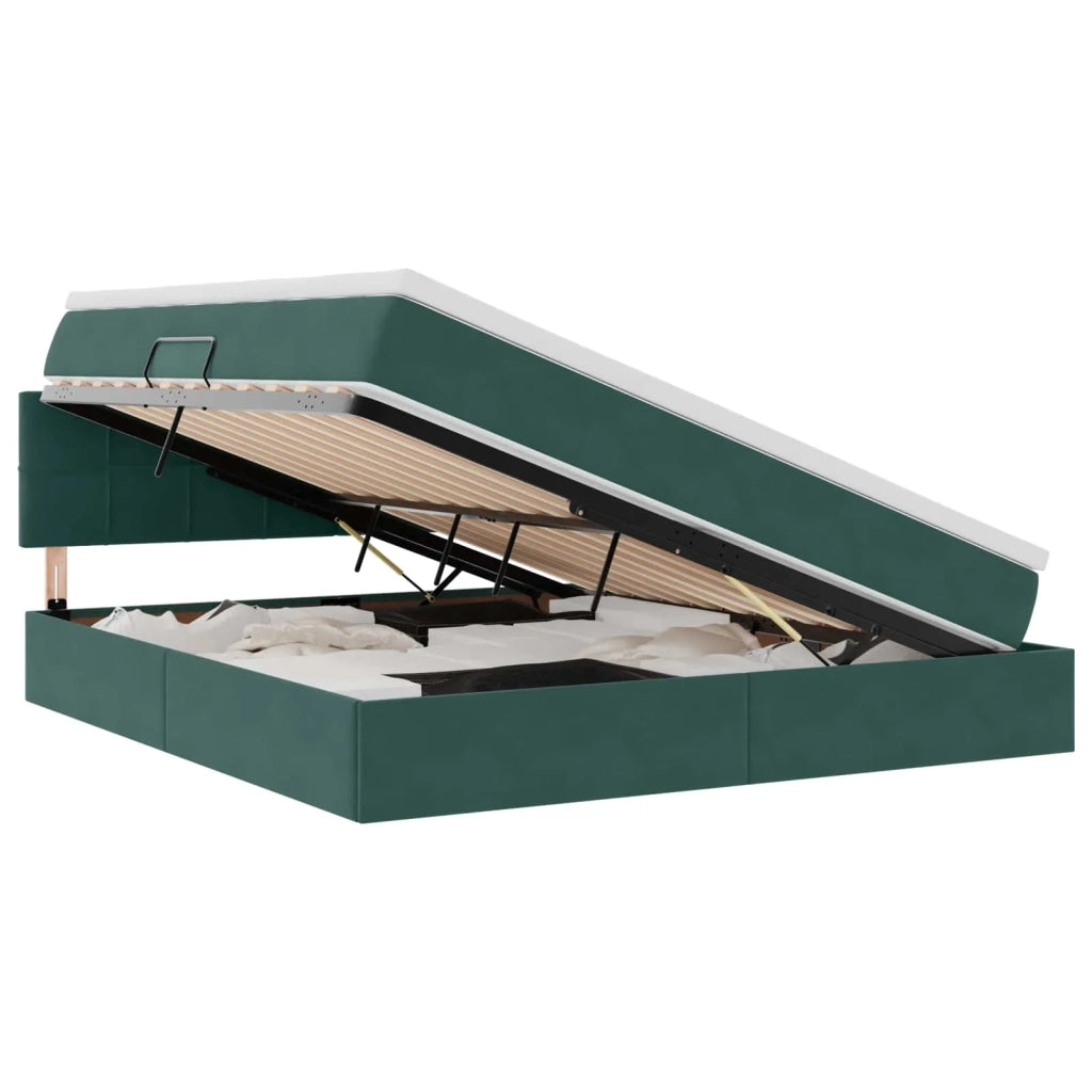 Letto con Contenitore Verde Scuro 180 x 200 cm Velluto