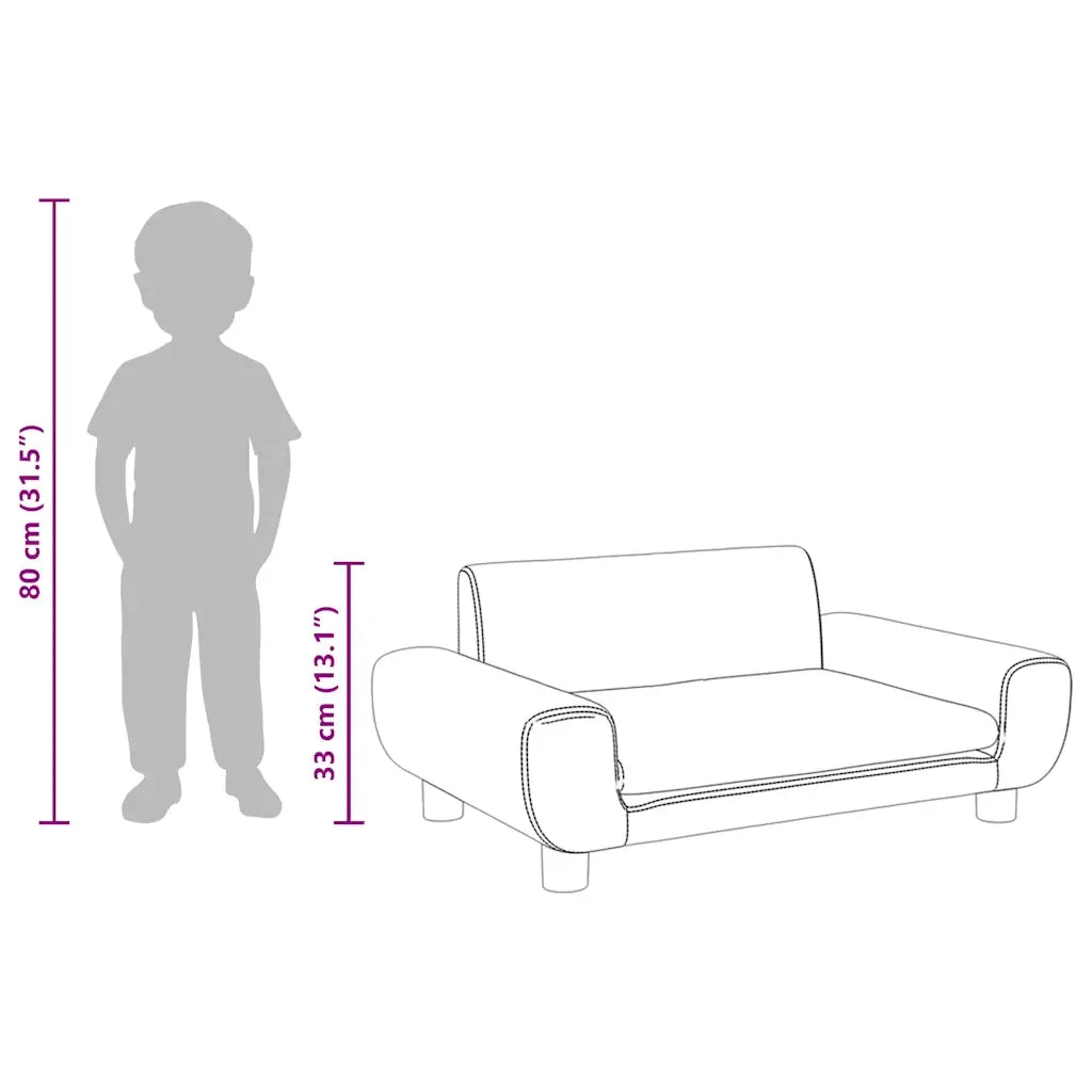 Divano per Bambini-Sofa-Divanetto Marrone 70x45x33 cm in Velluto