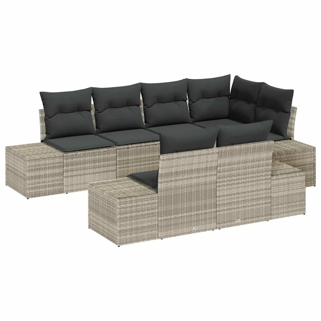 Set Divano da Giardino 7 pcs Grigio chiaro polyrattan 3347102