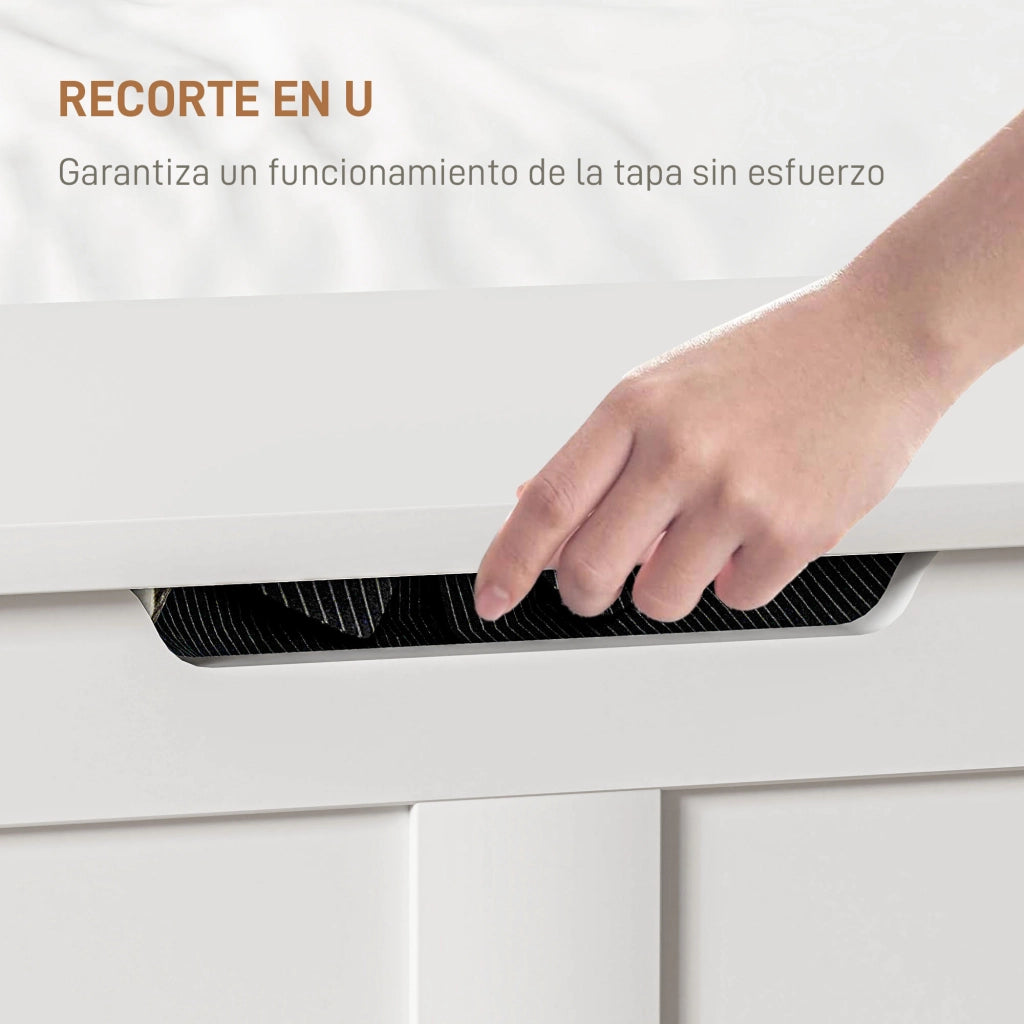 Baule Contenitore per Camera da Letto con Coperchio ¨C Minimal ¨C 80x40x45 cm Bianco