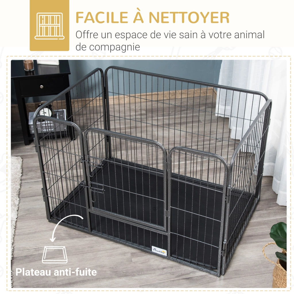 Recinto per cani ¨C Minimal ¨C grigio metallo 109x74x71 cm