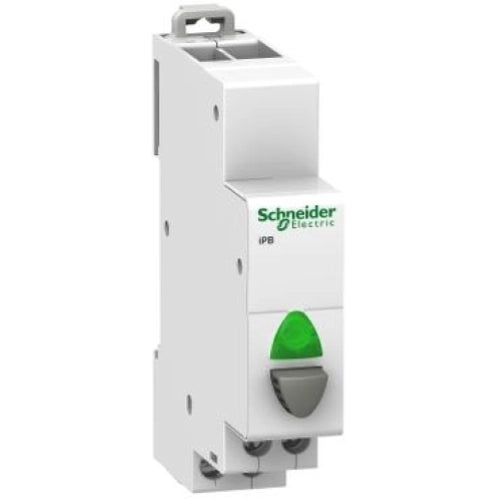 PULSANTE IPB 1NA 20A 250VCA GRIGIO E SPIA VERDE 12÷48VCA/CC
