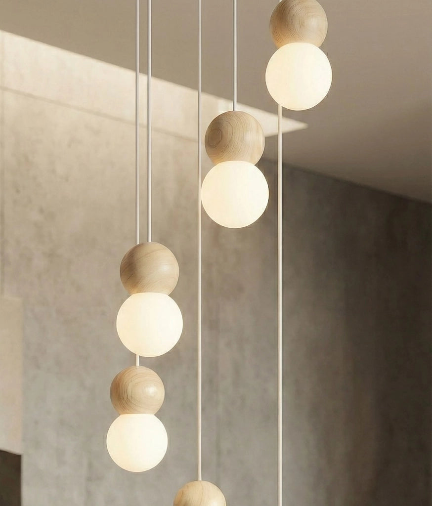 Lampada a sospensione LOOP 6xG9 bianco-beige Emibig