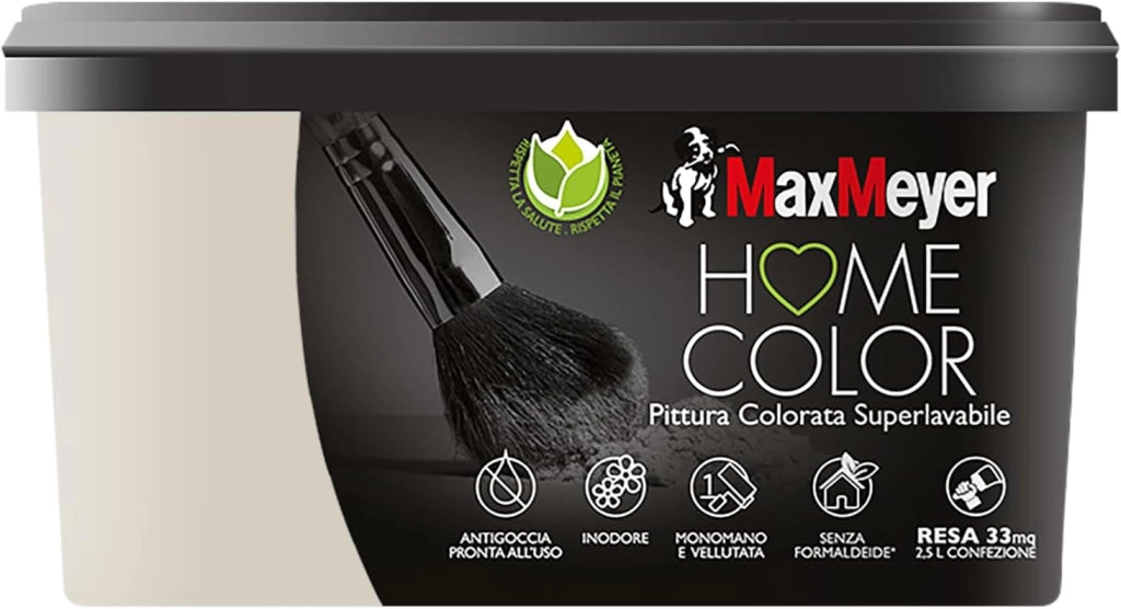 Idropittura Colorata Superlavabile per Interni HomeColor, Colore Luna, 2.5L