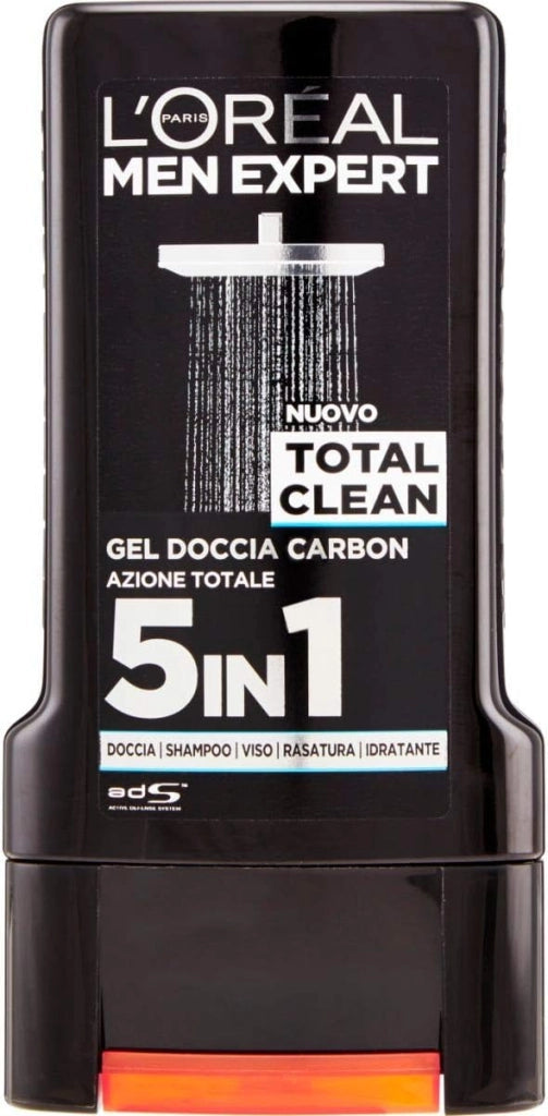 L'OREAL PARIS MEN EXPERT GEL PER DOCCIA DA 300ML TOTAL CLEAN AL CARBONE