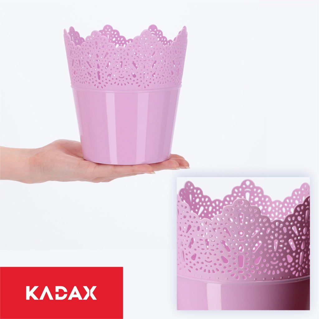 Vaso da fiori KADAX, vaso da fiori, coperchio alto, supporto per fiori, ciotola lucida, 14,5 cm, rosa