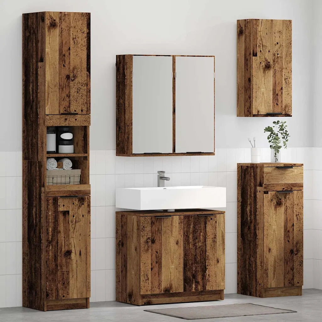 Set di Armadi da Bagno | Armadio da bagno Legno vecchio Legno multistrato