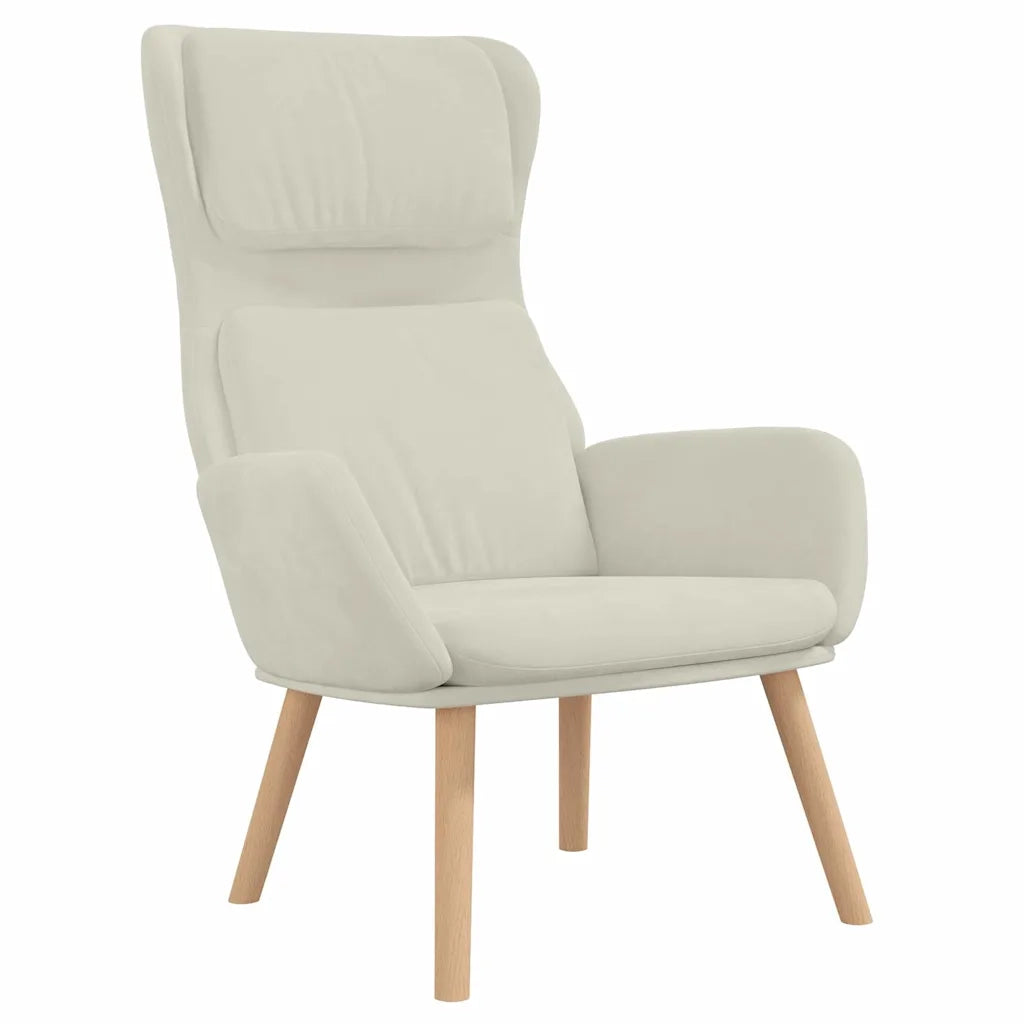 Sedia Relax Bianco Crema Velluto 341360