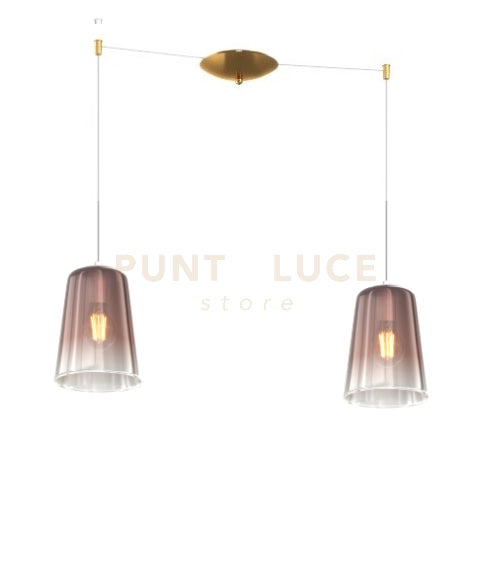 SOSPENSIONE OTTONE SAT. SPOSTABILE 2 LUCI RAME 1164OS-S2 S-RA
