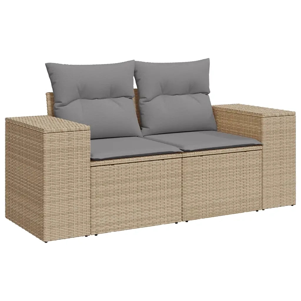 Set Divani da Giardino 7 pz con Cuscini Beige in Polyrattan 3326810