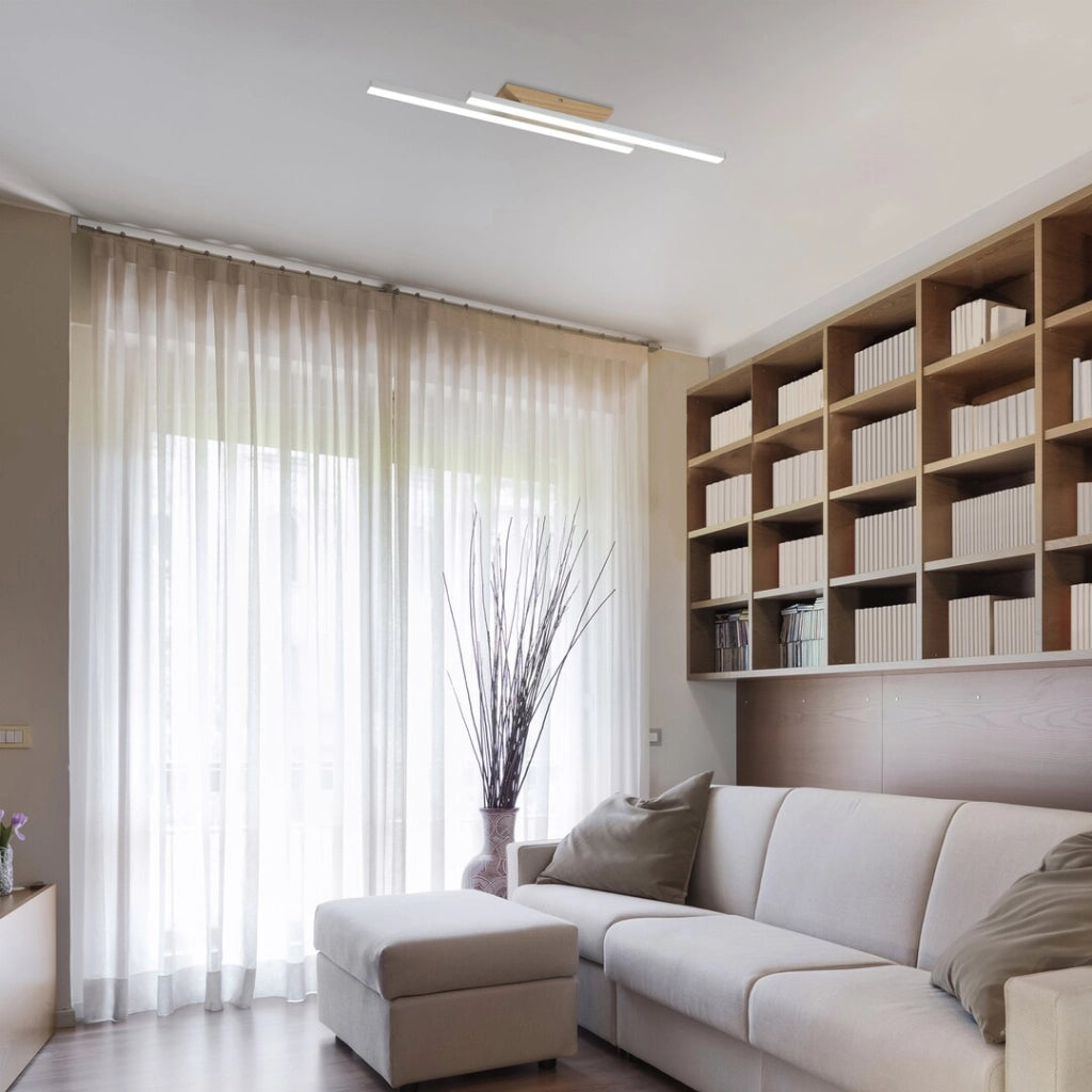 Plafoniera LED 21W legno faggio bianco 80cm Rabalux