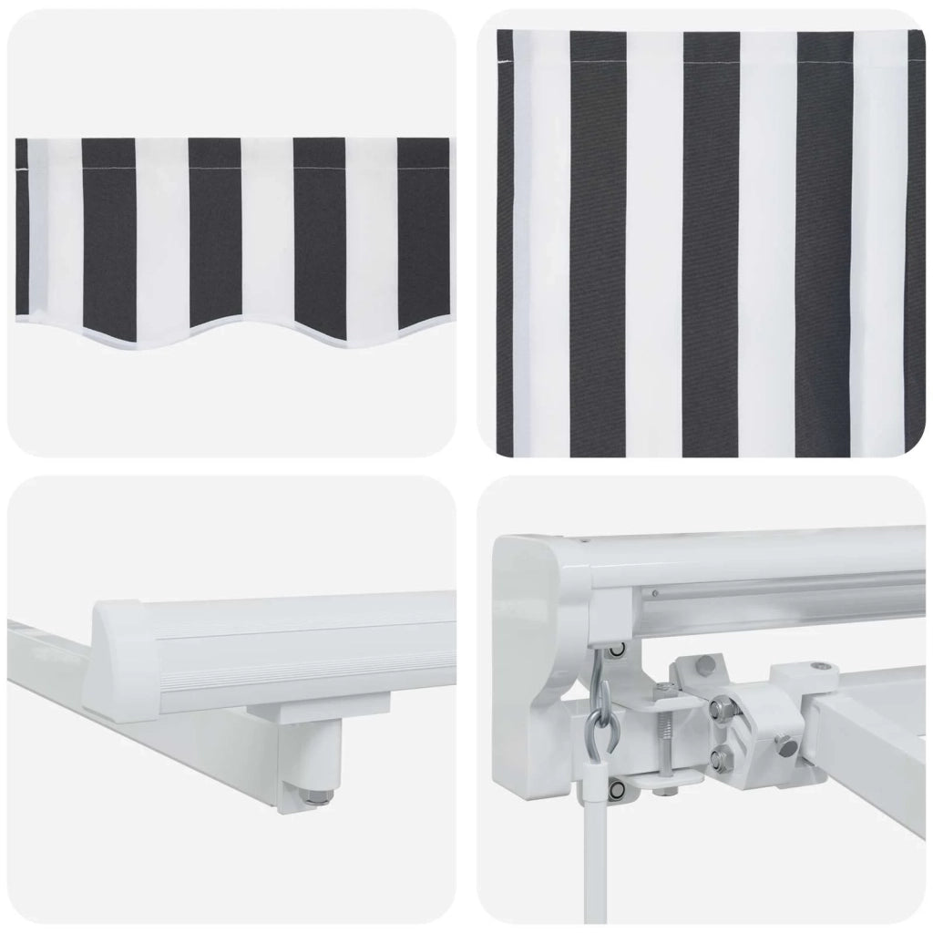 Cornice per Tenda Manuale con LED Antracite e Bianco 4,5 × 3 m 3420655