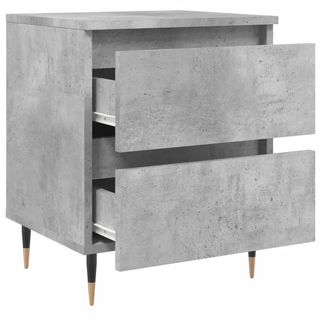 Comodino | Armadio da Notte | Mobiletto da notte Grigio Cemento 40x35x50 cm in Legno Multistrato