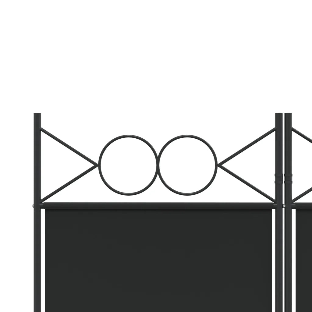 Divisorio Ambienti | Divider per stanze | Paravento a 6 Pannelli Nero 240x200 cm in Tessuto