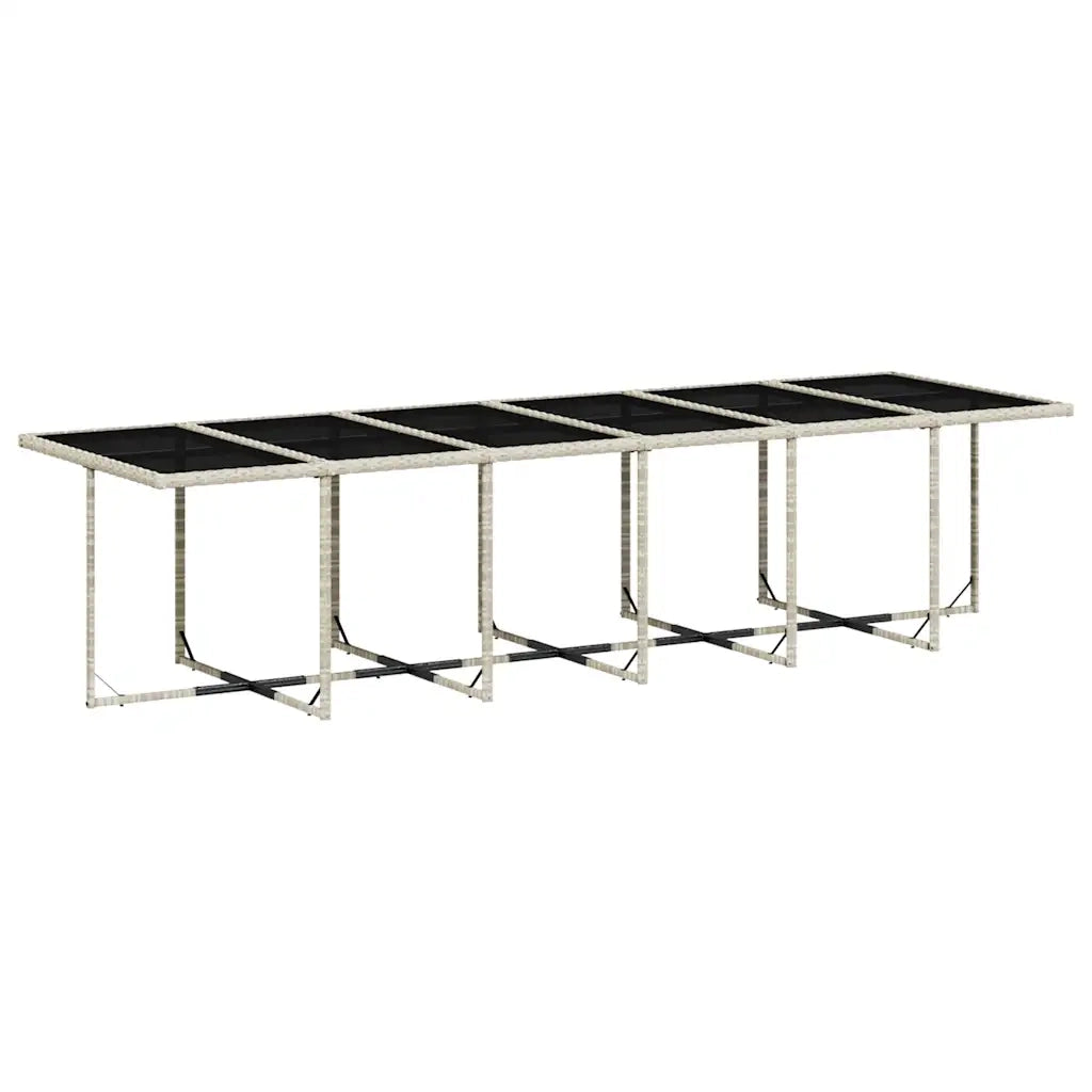 Set Pranzo da Giardino 5pz con Cuscini Grigio Chiaro Polyrattan