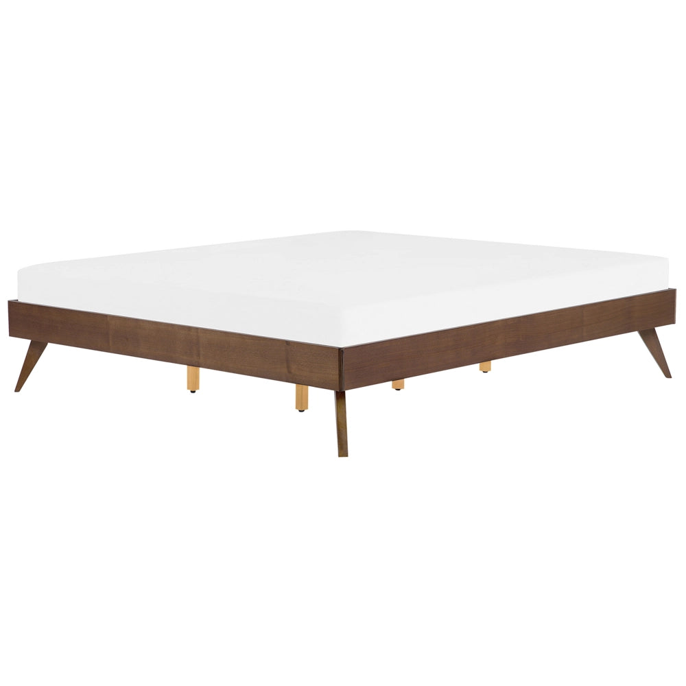 Letto 160 x 200 cm in frassino scuro 180 x 200 cm con rete a doghe