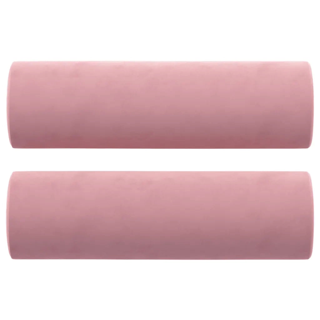 Divano a 2 Posti con Cuscini Rosa 140 cm in Velluto