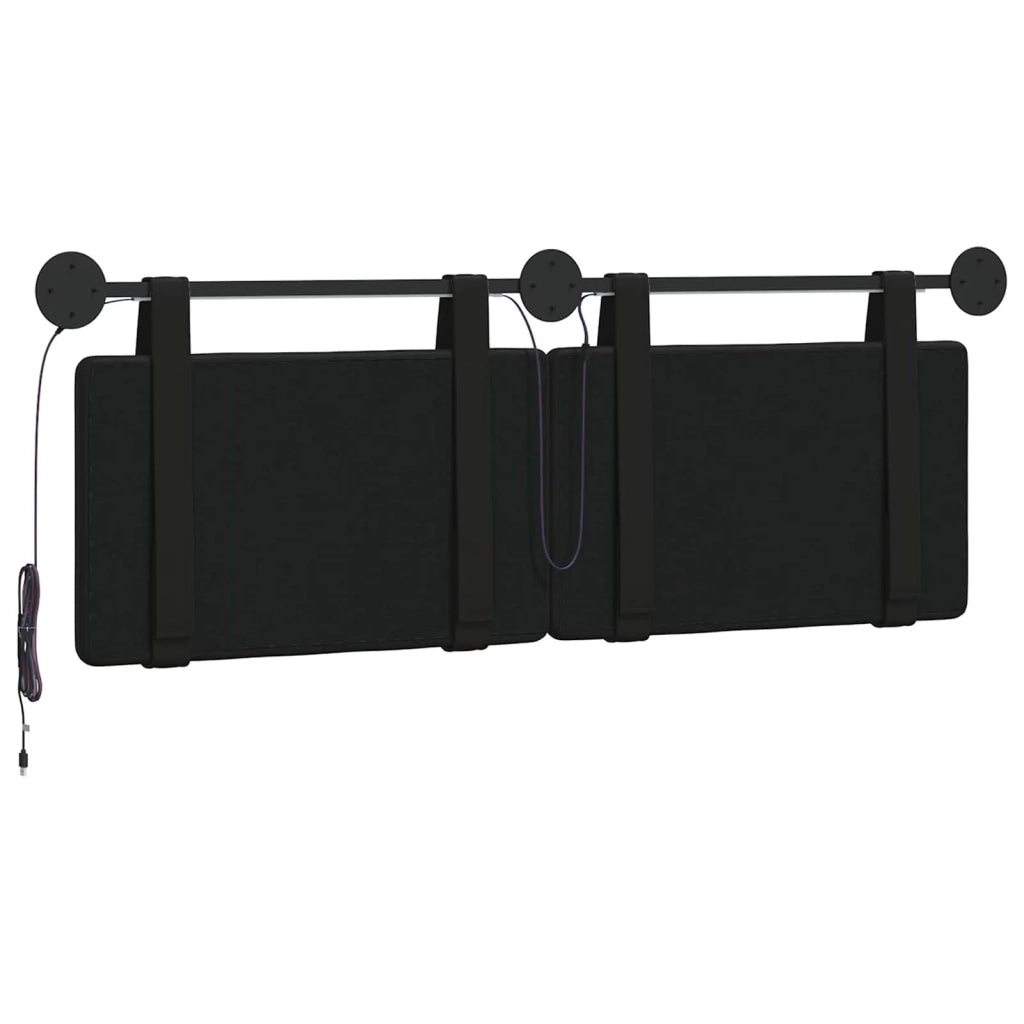 Testiera sospesa Con luce LED Nero Similpelle 3424158