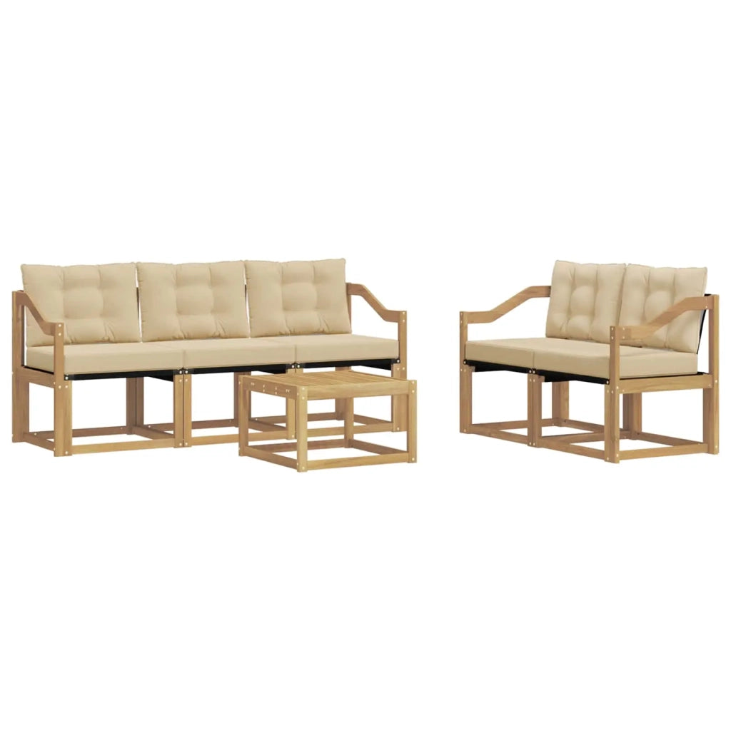 Set di divani da esterno 6 pz Bianco e Beige 3389223