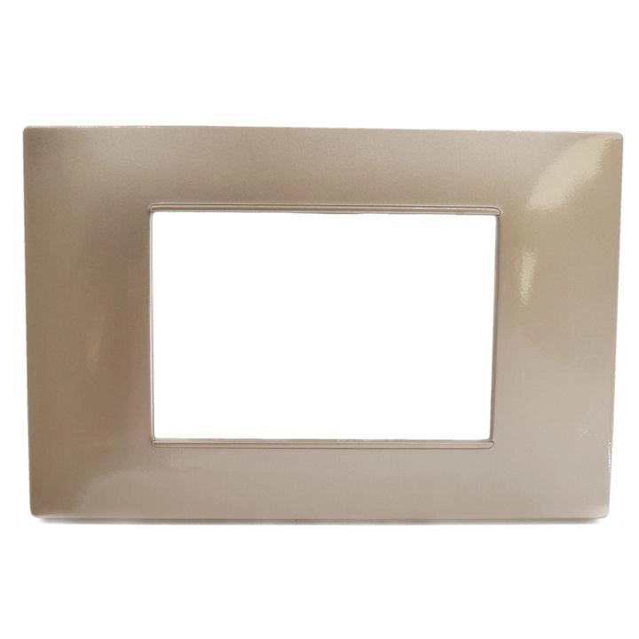 PLACCA 3F CHAMPAGNE MAPAM 6003-13 3P COMP V/PLANA Compatibile VIMAR PLANA