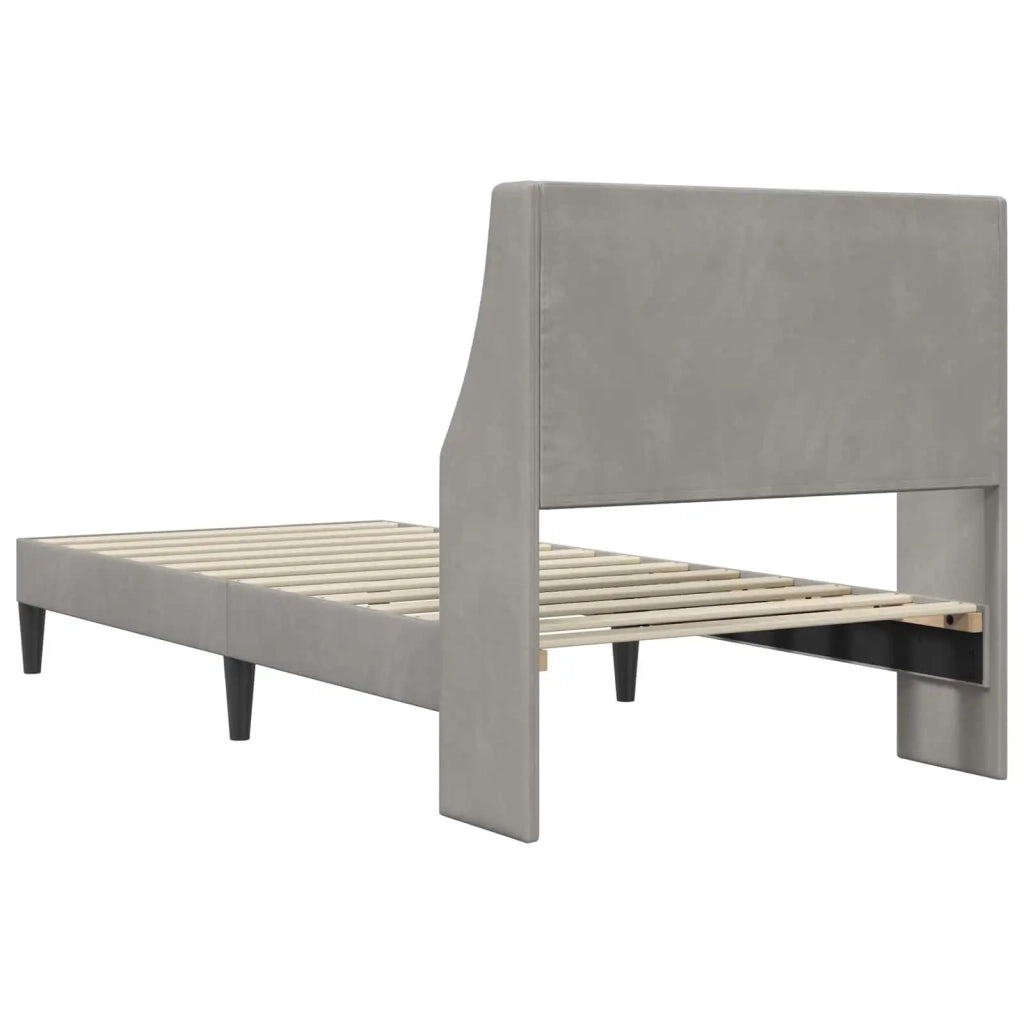 Struttura del letto-Giroletto Grigio chiaro 90 x 190 cm Velluto 514066