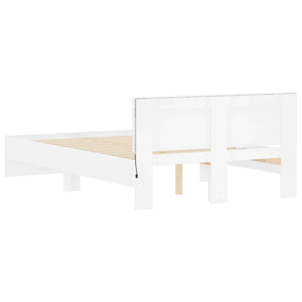 Giroletto con Testiera e LED Bianco 135x190 cm 3207630