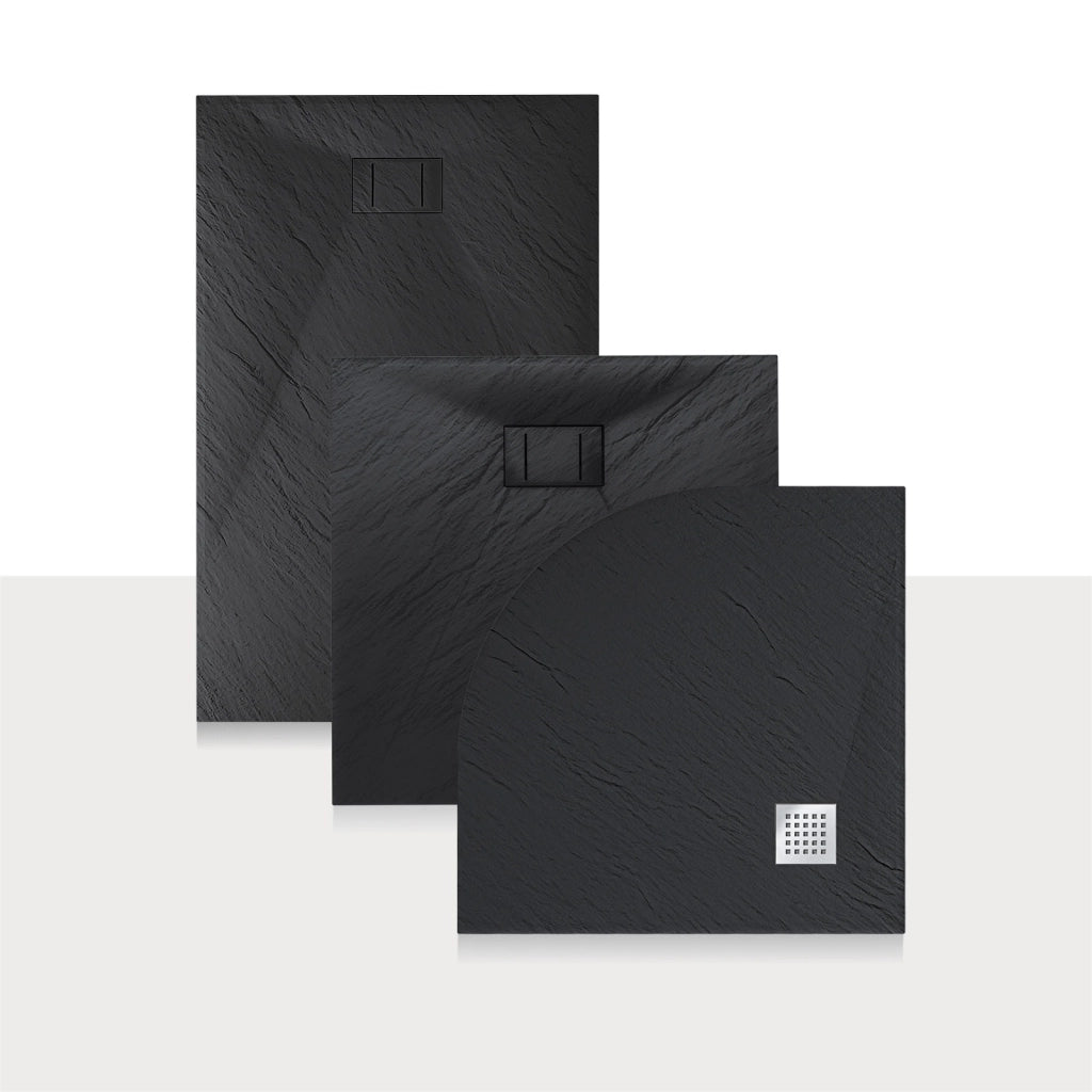 Piatto Doccia 80x130x2 6 CM Rettangolare Antracite Effetto Pietra mod. Blend