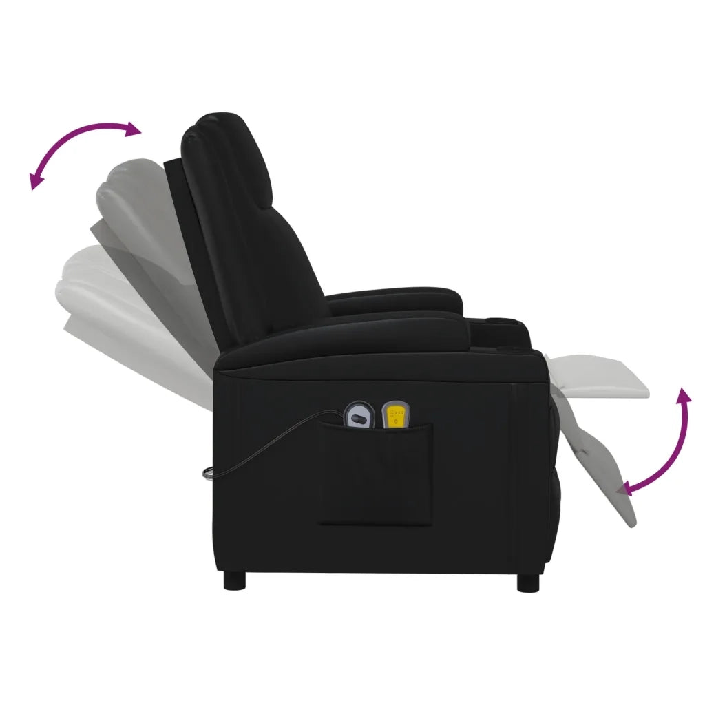 Poltrona Massaggiante Elettrica Nera in Similpelle 3073795