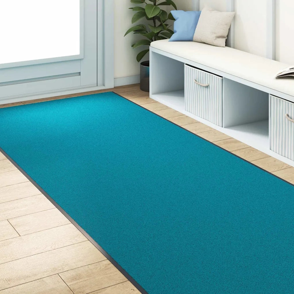 Tappetino Ciano e Nero 120 x 350 cm 100% Poliammide 4100751