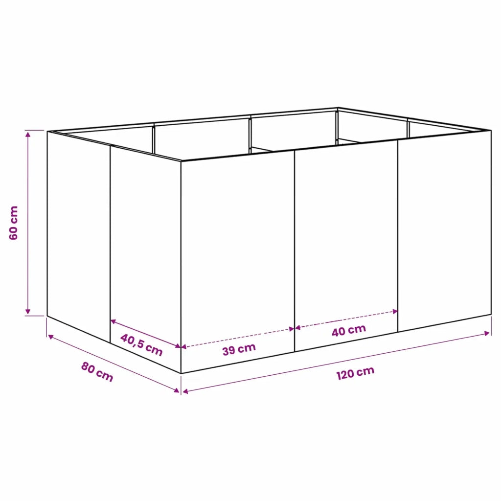 Vaso da giardino Verde Oliva 120 x 80 x 60 cm 8005928