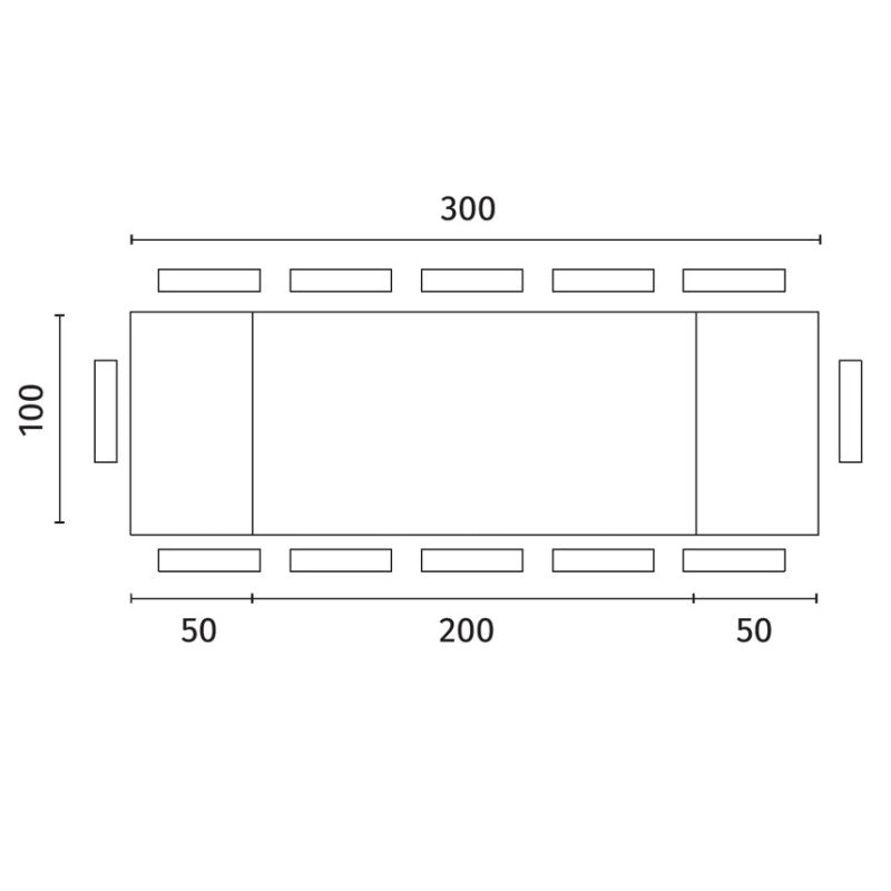 Tavolo Allungabile 200/300 x 100 cm Stark 100cm X 200/300cm H 76cm Stones