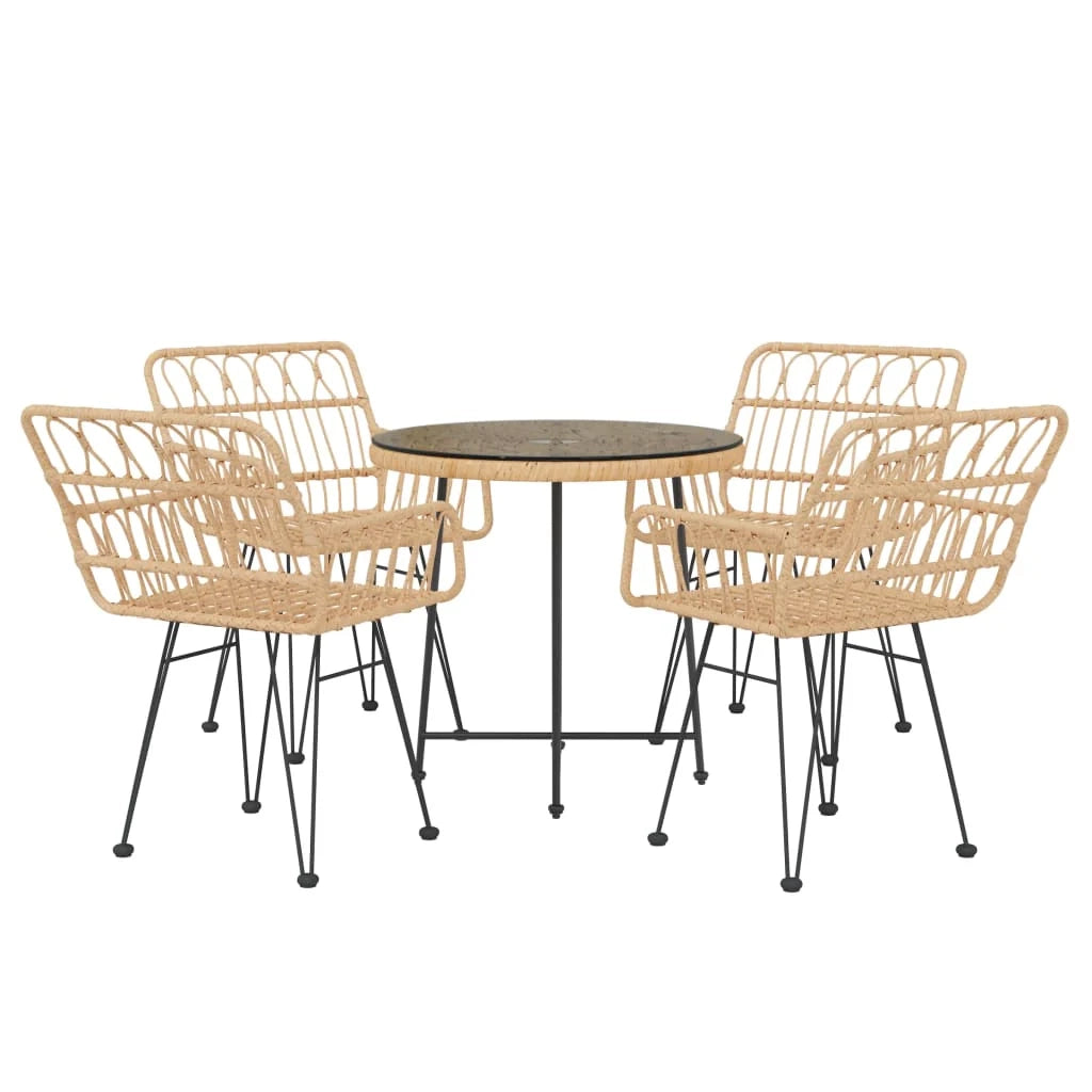 Set da pranzo mobili da giardino mobili da esterno 5 pezzi in resina intrecciata 02_0014323