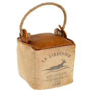 Fermaporta pelle e corda beige 20x20