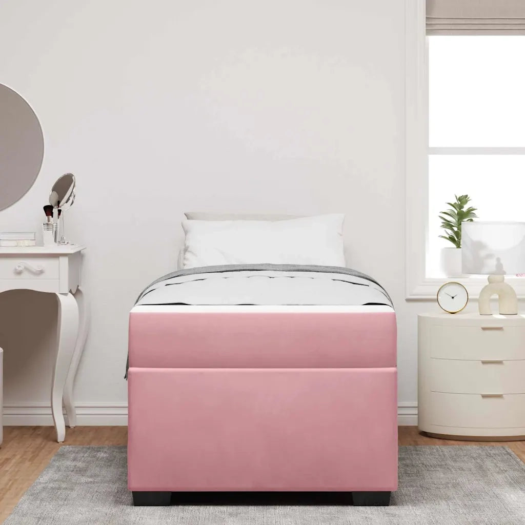 Letto singolo | Letto per adulti | Struttura del letto con materasso Rosa 100 x 200 cm Tessuto