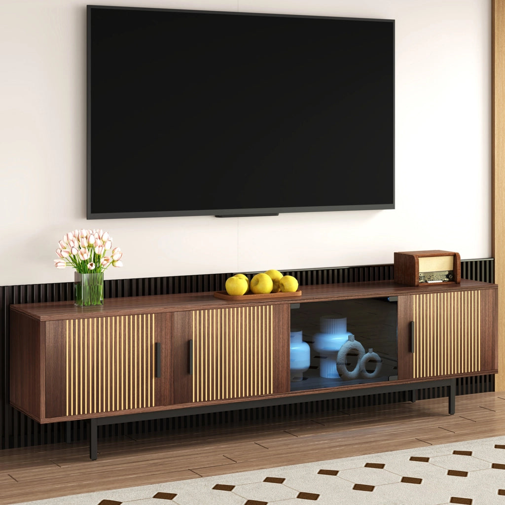 TV-Schrank Nero e Noce; in MDF e truciolare; lunghezza 200 cm