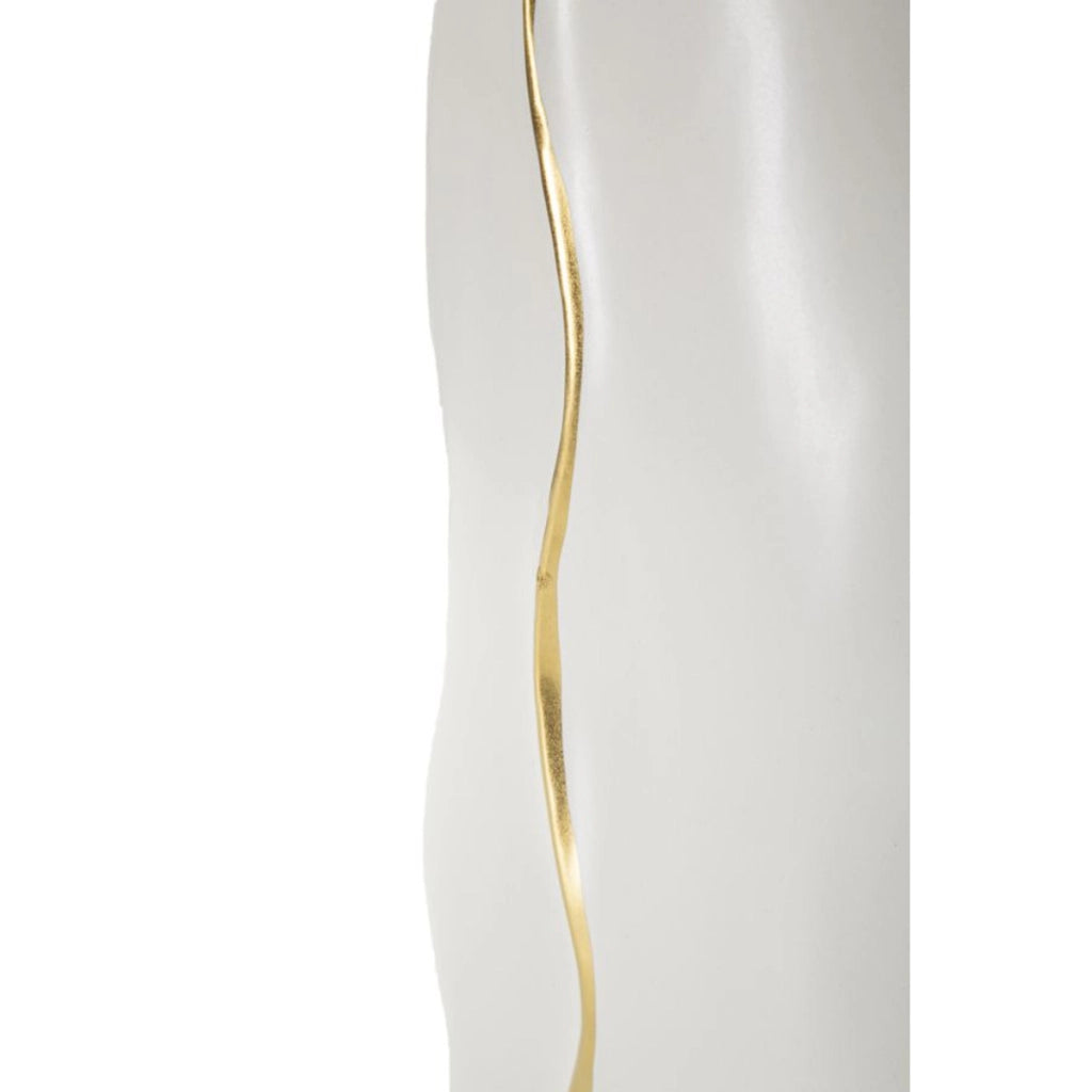 Vaso Decorativo VKH647, Bianco, Ceramica, 16x8x40 cm