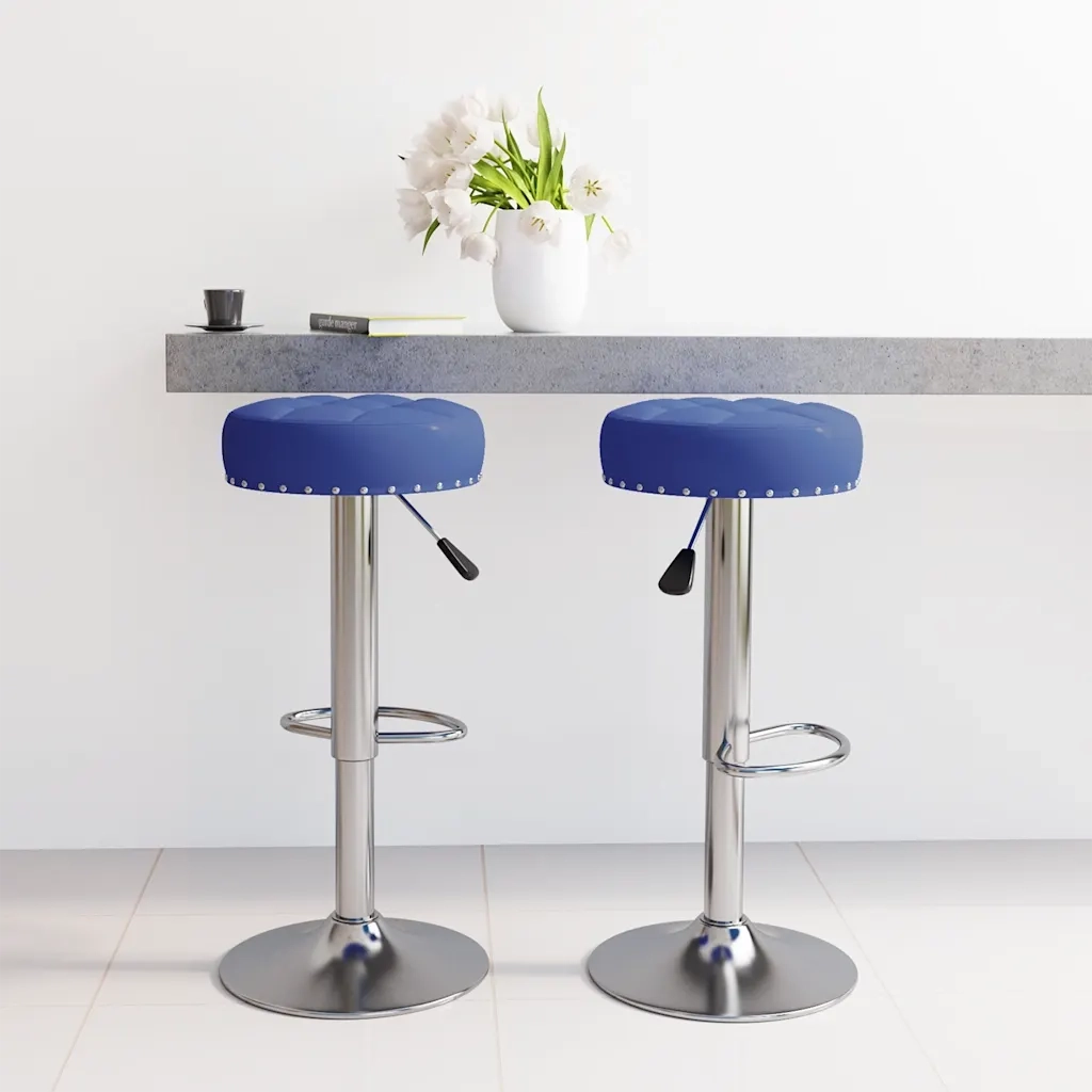 Sgabelli da Bar 2 pz Blu in Tessuto 332975