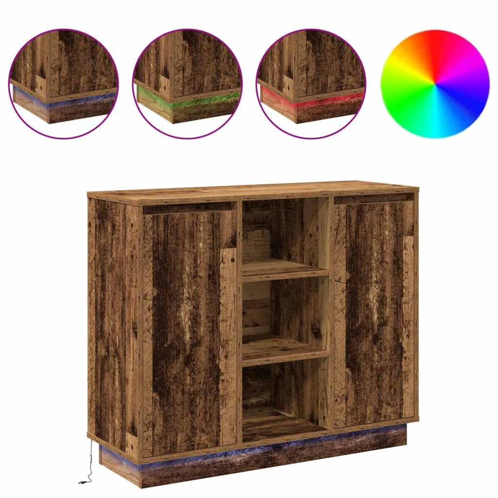 Madia LED Legno vecchio 90 x 32 x 75 cm Legno multistrato 869688