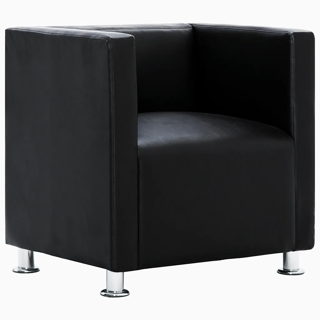Poltrona a Pozzetto Nera in Similpelle 240068