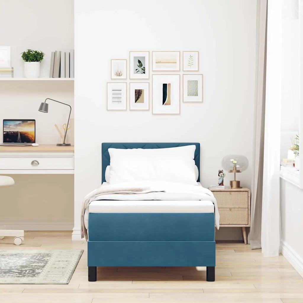 Letto a molle con testiera Blu Scuro 80 x 200 cm Velluto 3339204